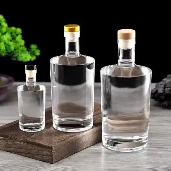 100ml ແກ້ວ Whisky Gin Vodka Tequila ຂວດທີ່ມີ T-Cork