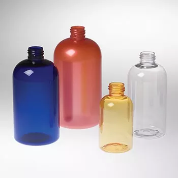 PET Boston Round Bottles With Silver Caps