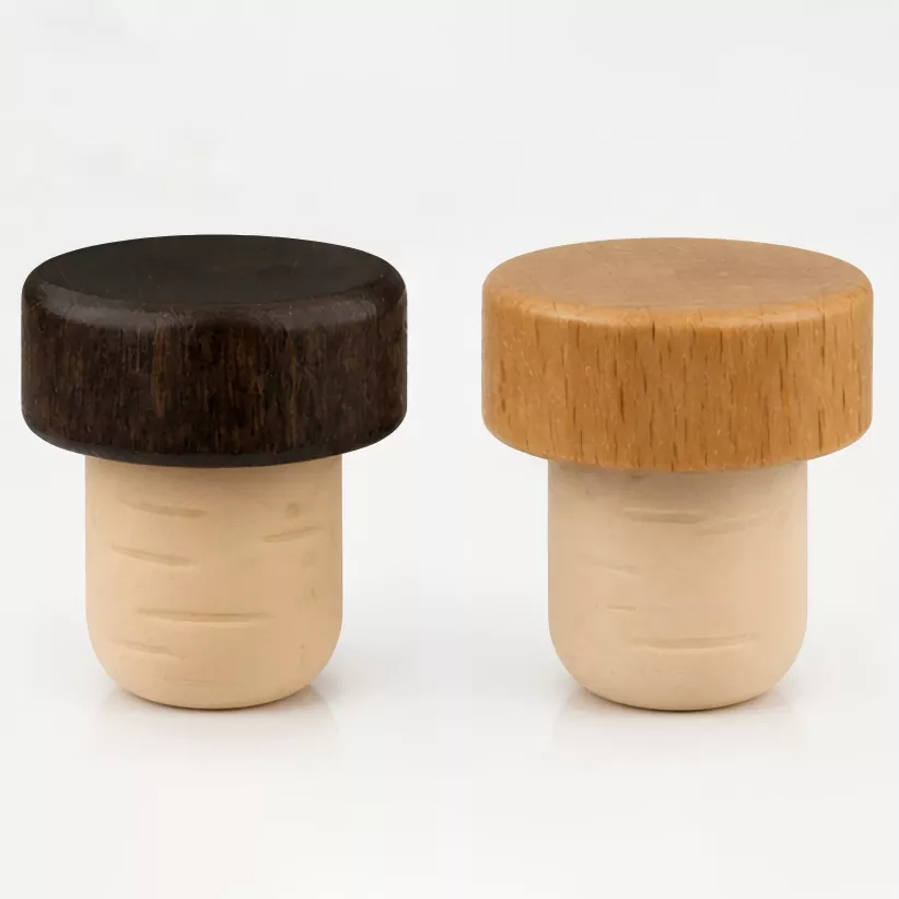 T Shape ໄມ້ດ້ານເທິງ Synthetic Cork Stopper
